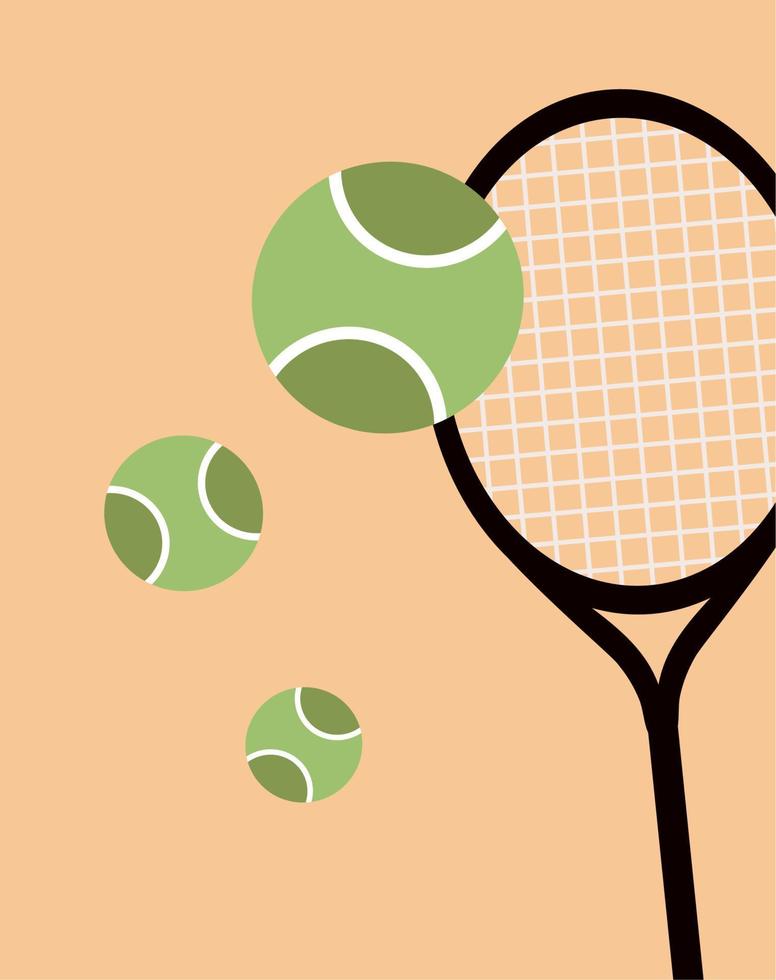 tennis ball and racket vector