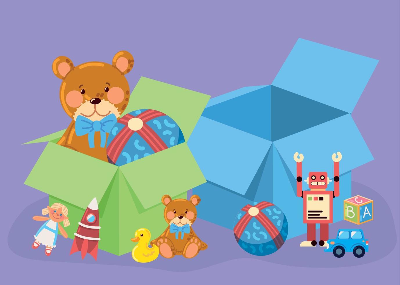 child toys boxes vector