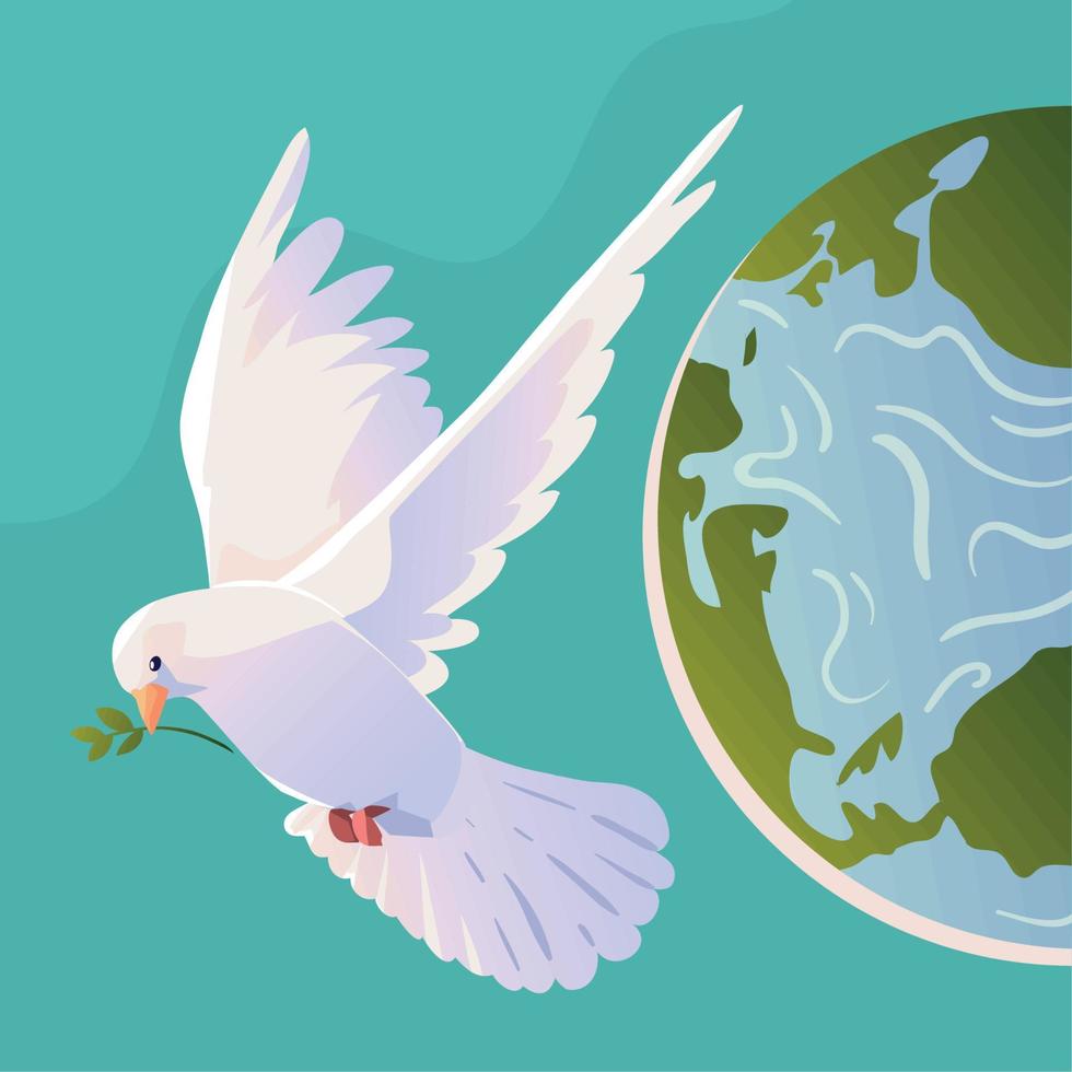 world and peace dove vector