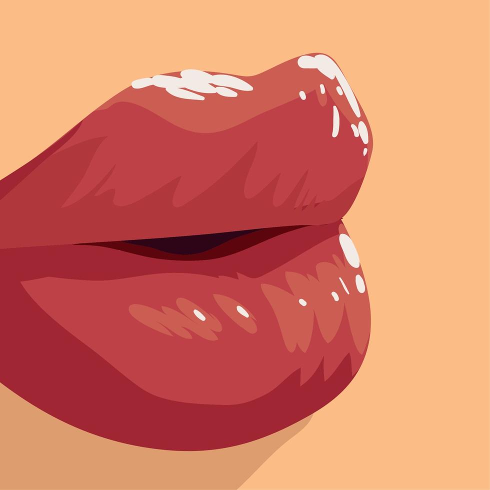 female mouth face closeup vector