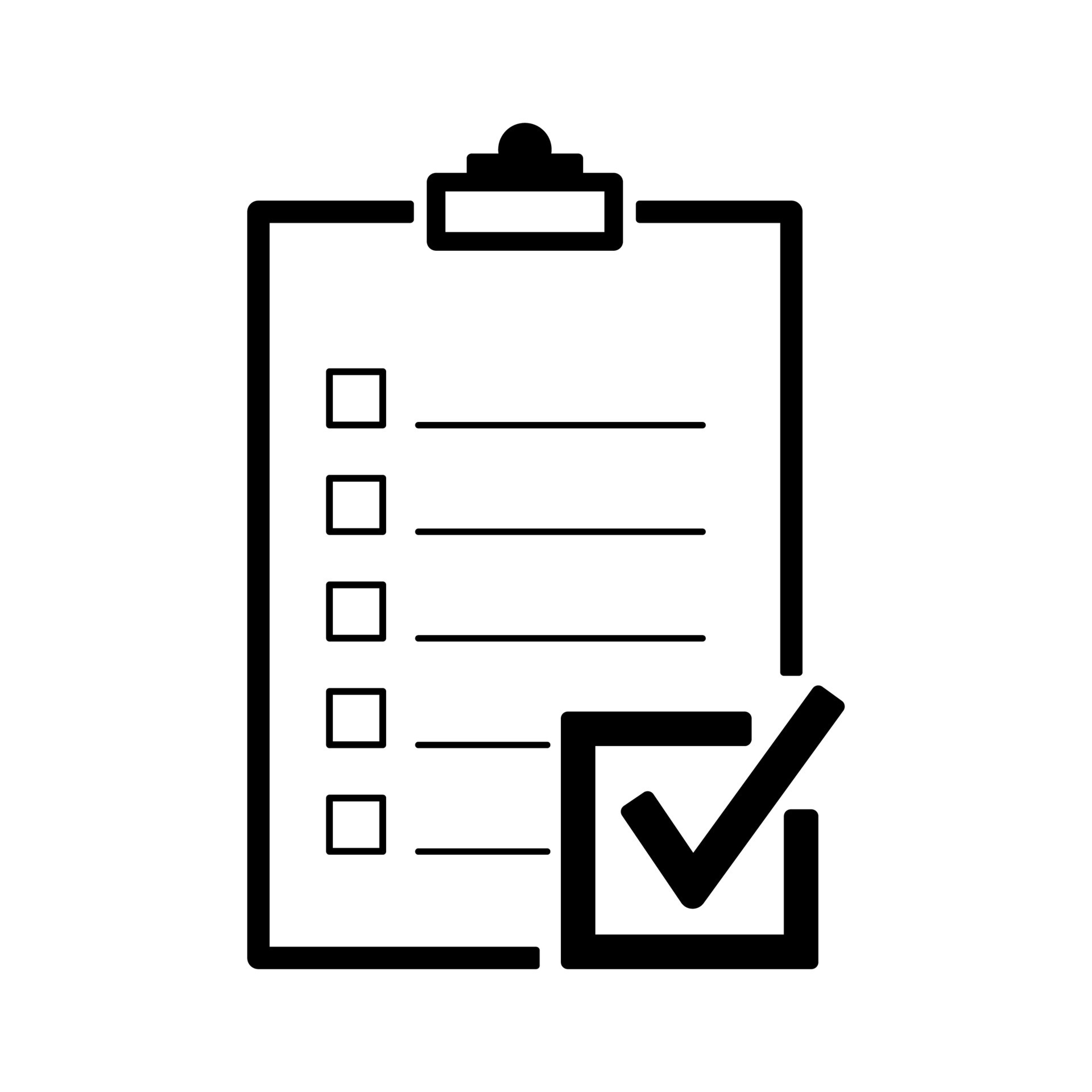 Black clipboard line icon clip art vector graphic design. Simple