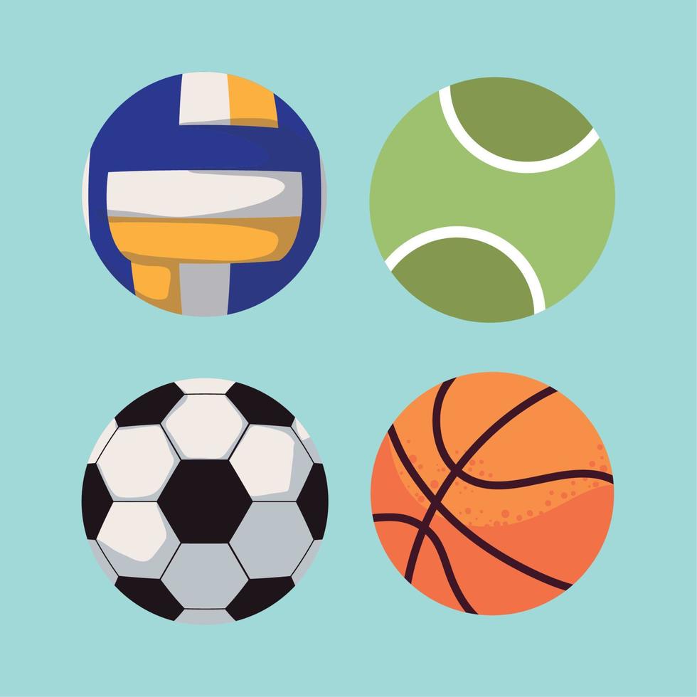 set of sports balls vector