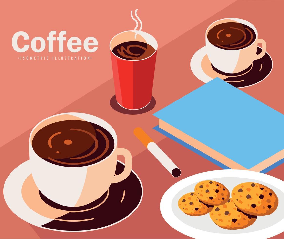 coffee isometric concept vector