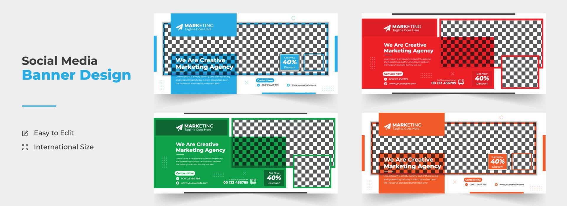 Digital marketing Social Media cover page template, Creative Marketing