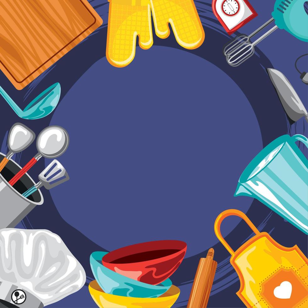 kitchen tools background vector