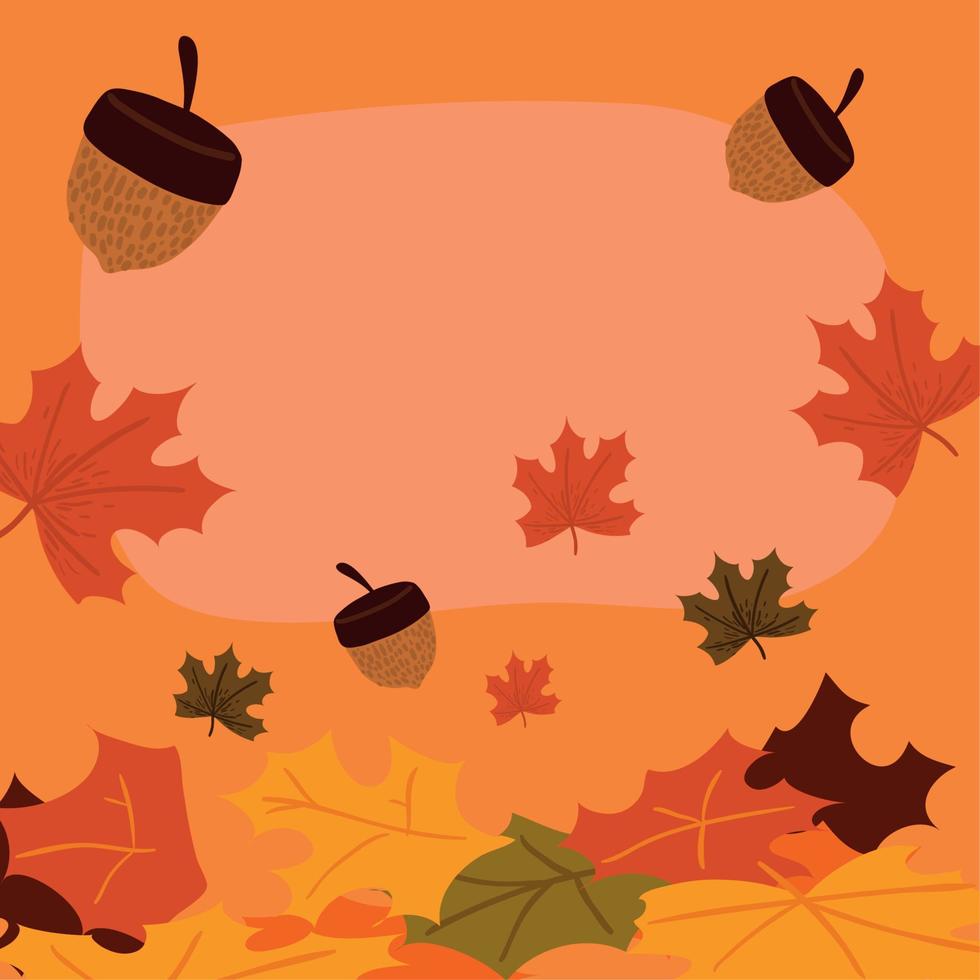 autumn leaves and acorns vector