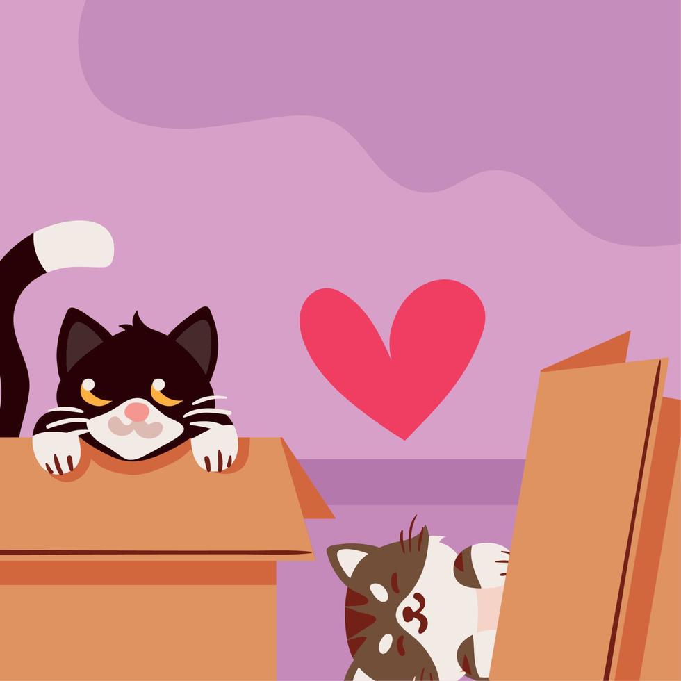 cartoon little cats vector
