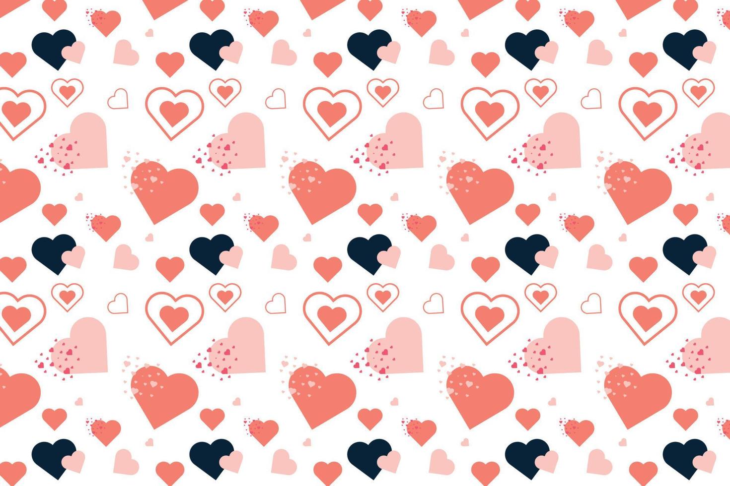 Abstract love pattern decoration with different love shapes. Seamless love pattern vector on a white background. Endless pattern background design for wallpapers, wrapping papers, and book covers.