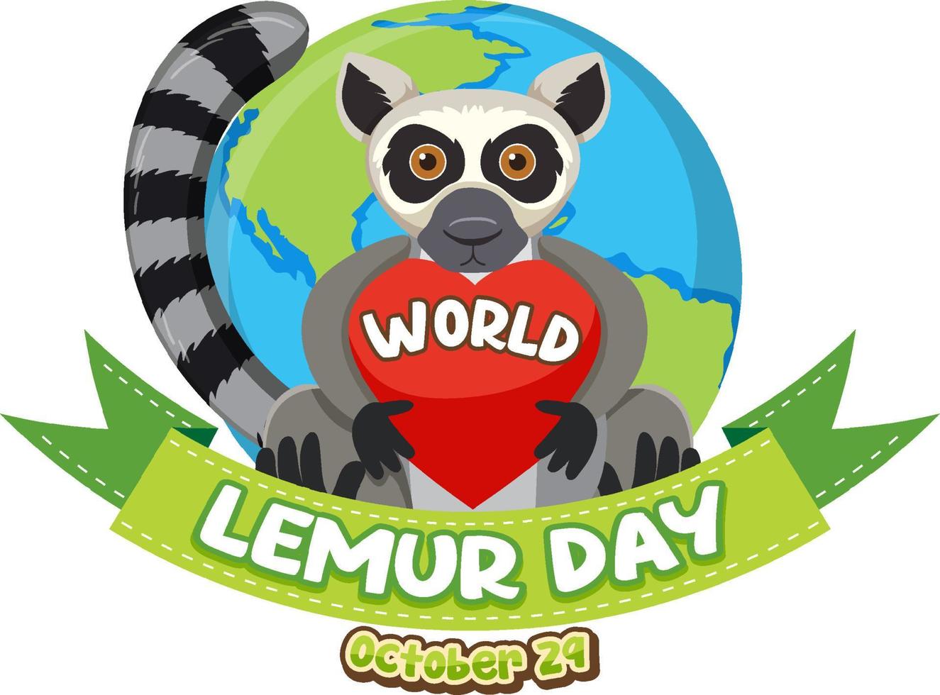 World Lemur Day Poster Design vector
