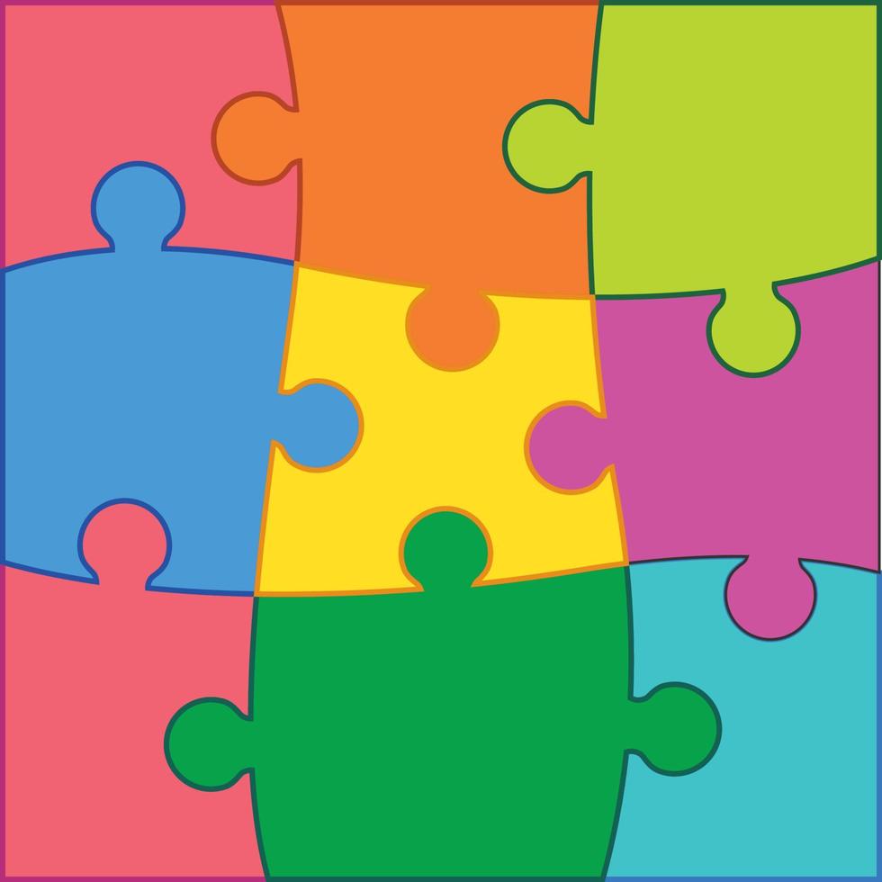 Colourful jigsaw puzzle background vector