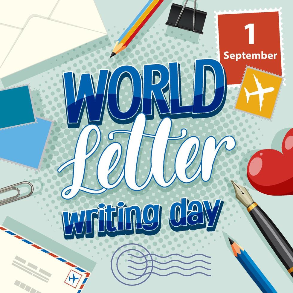 World Letter Writing Day Poster Design 11126562 Vector Art at Vecteezy
