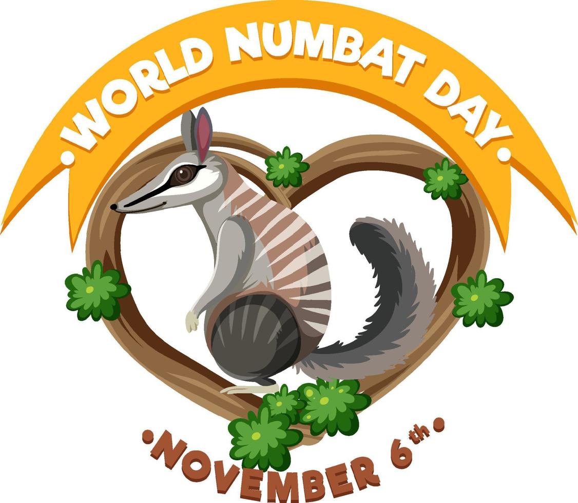 World Numbat Day Logo Concept vector