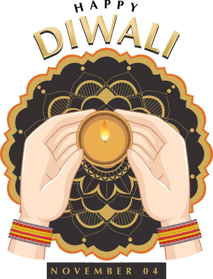 diseño de cartel de feliz día de diwali vector