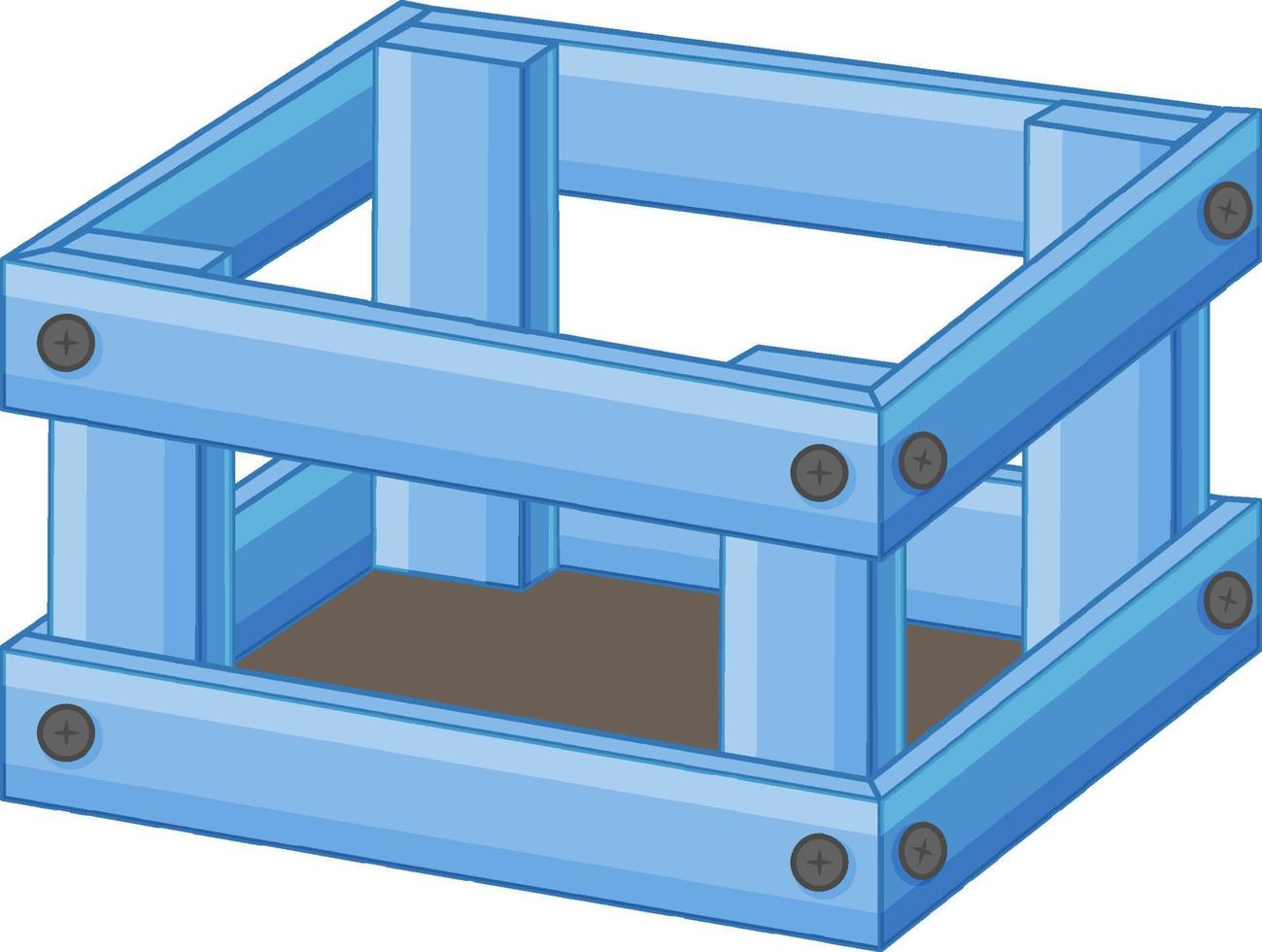 Caja de madera sobre fondo blanco. vector