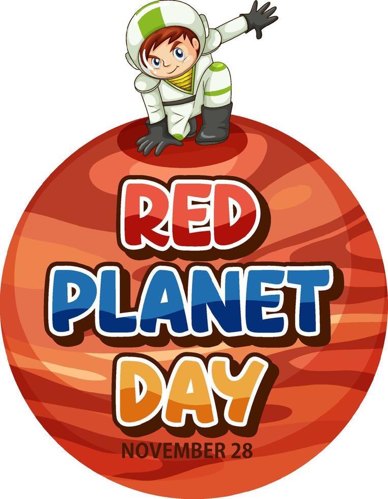 Red Planet Day Banner Design vector