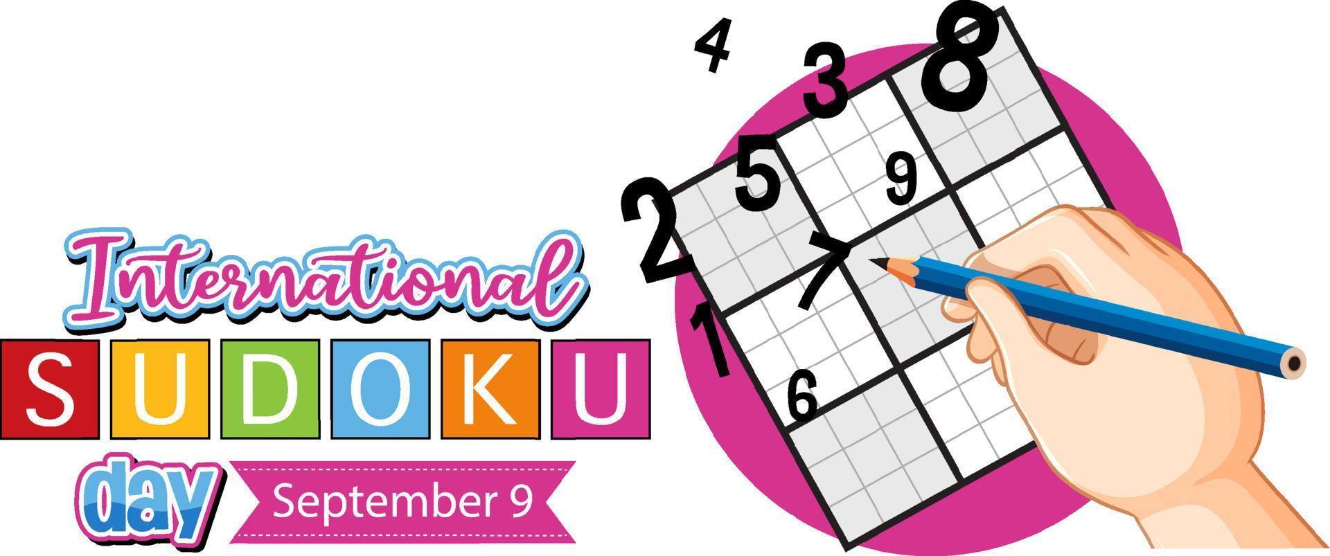 International Sudoku Day September 9 vector