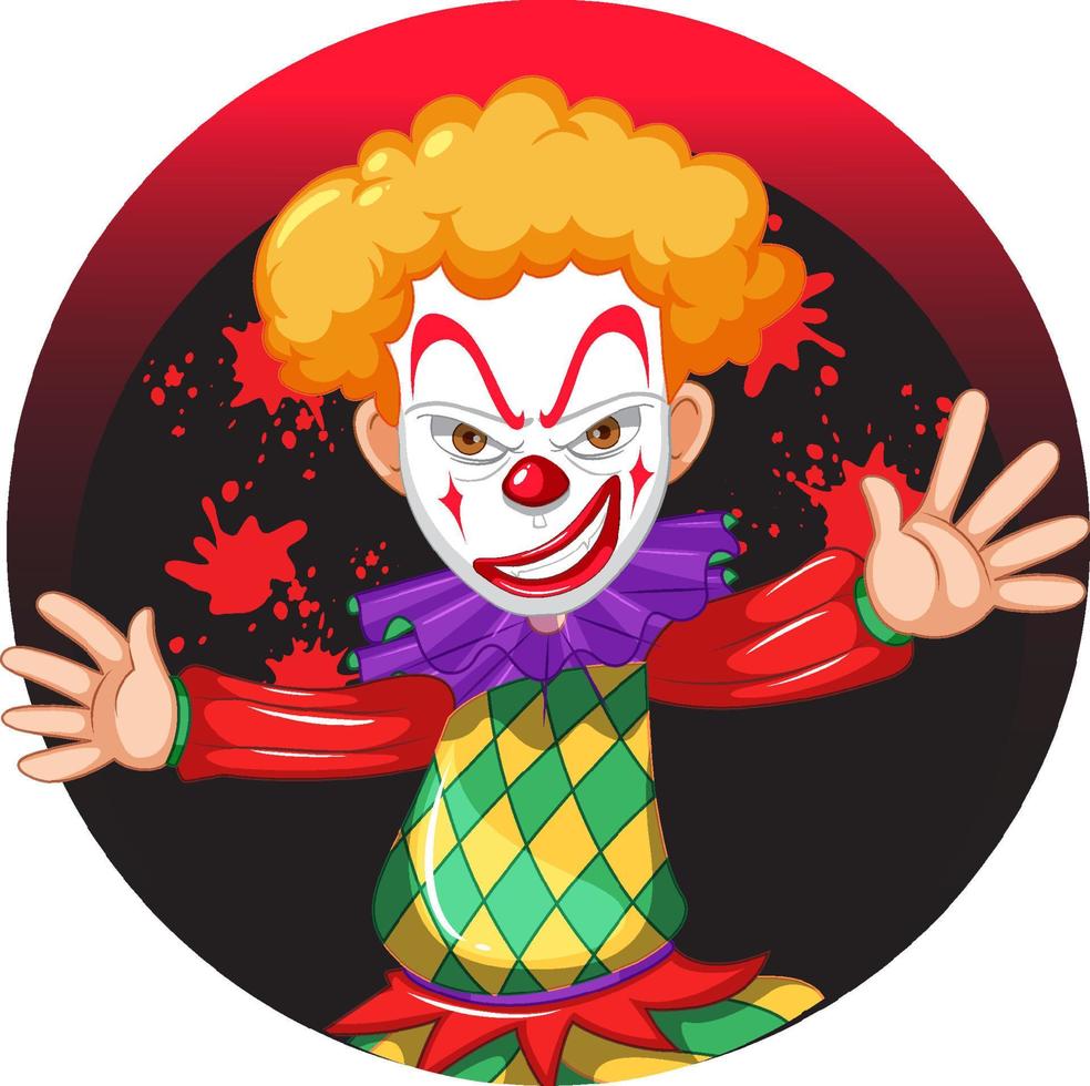 Cartoon clown with red nose vector