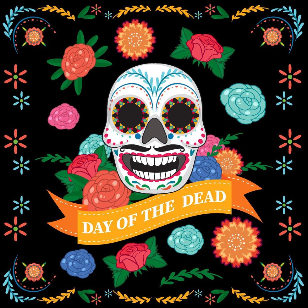 Day of the dead with calaca skull vector