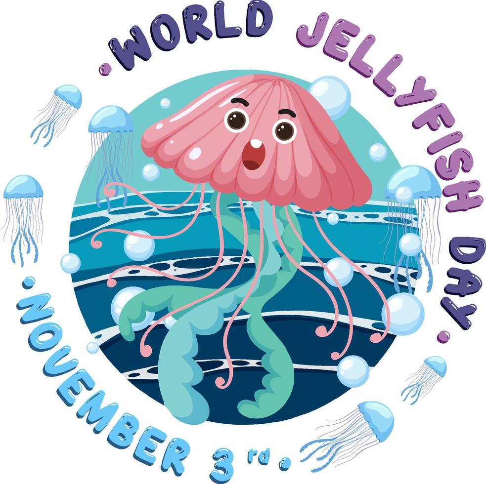 World Jellyfish Day Logo Design vector