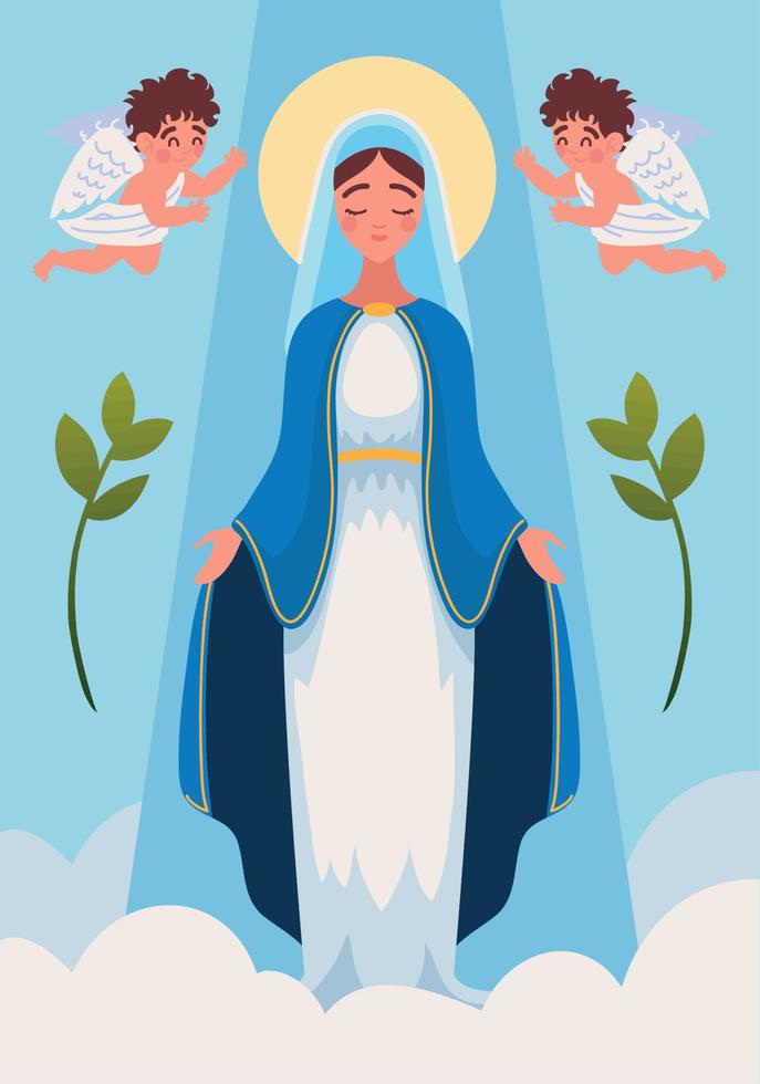 virgin Mary catholicism vector