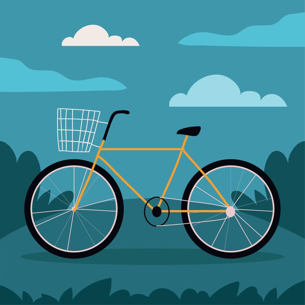 bicycle transport in grass vector