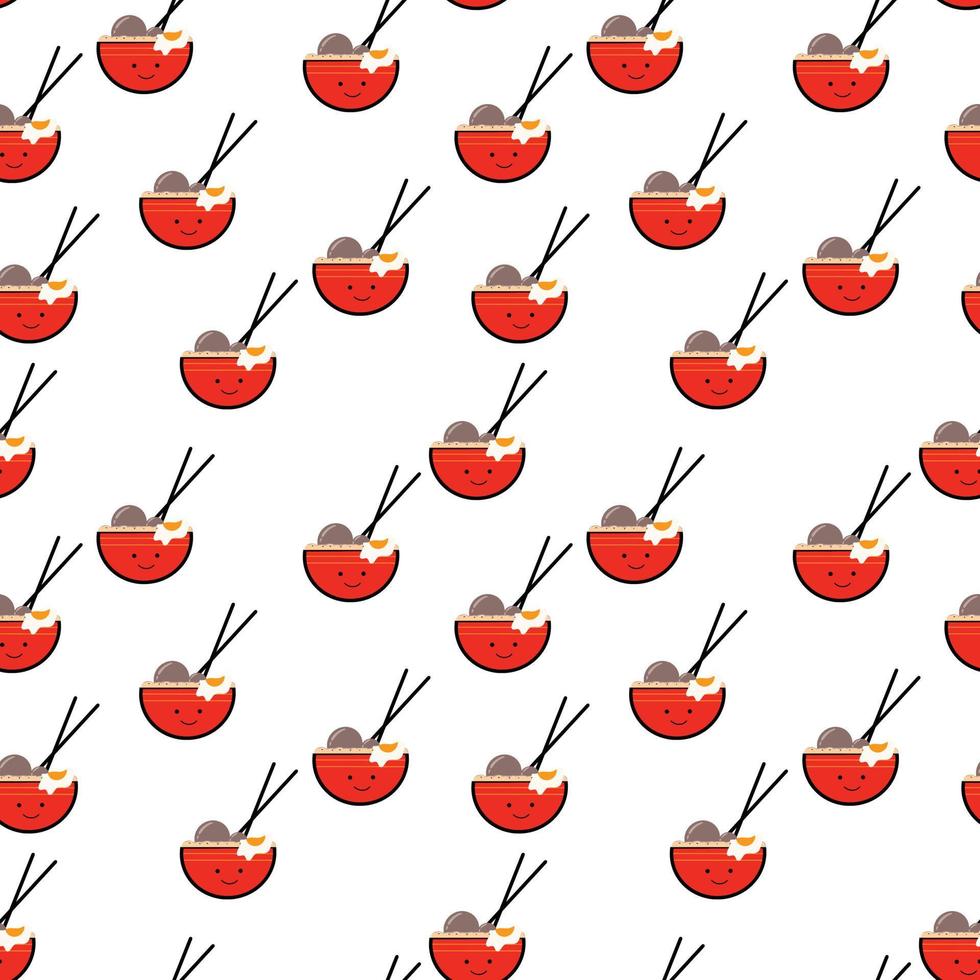 seamless pattern food background. Meatball in bowl seamless pattern vector