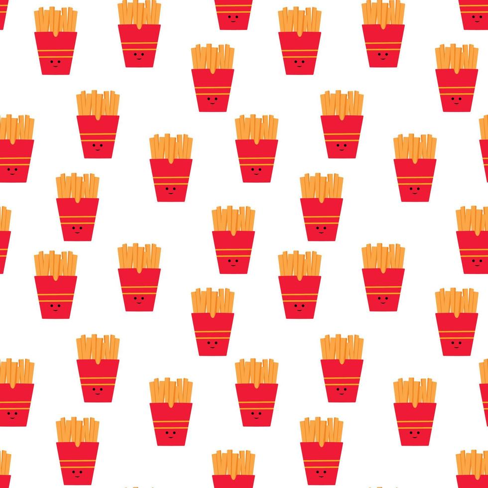 seamless pattern food background. French Fries seamless pattern vector