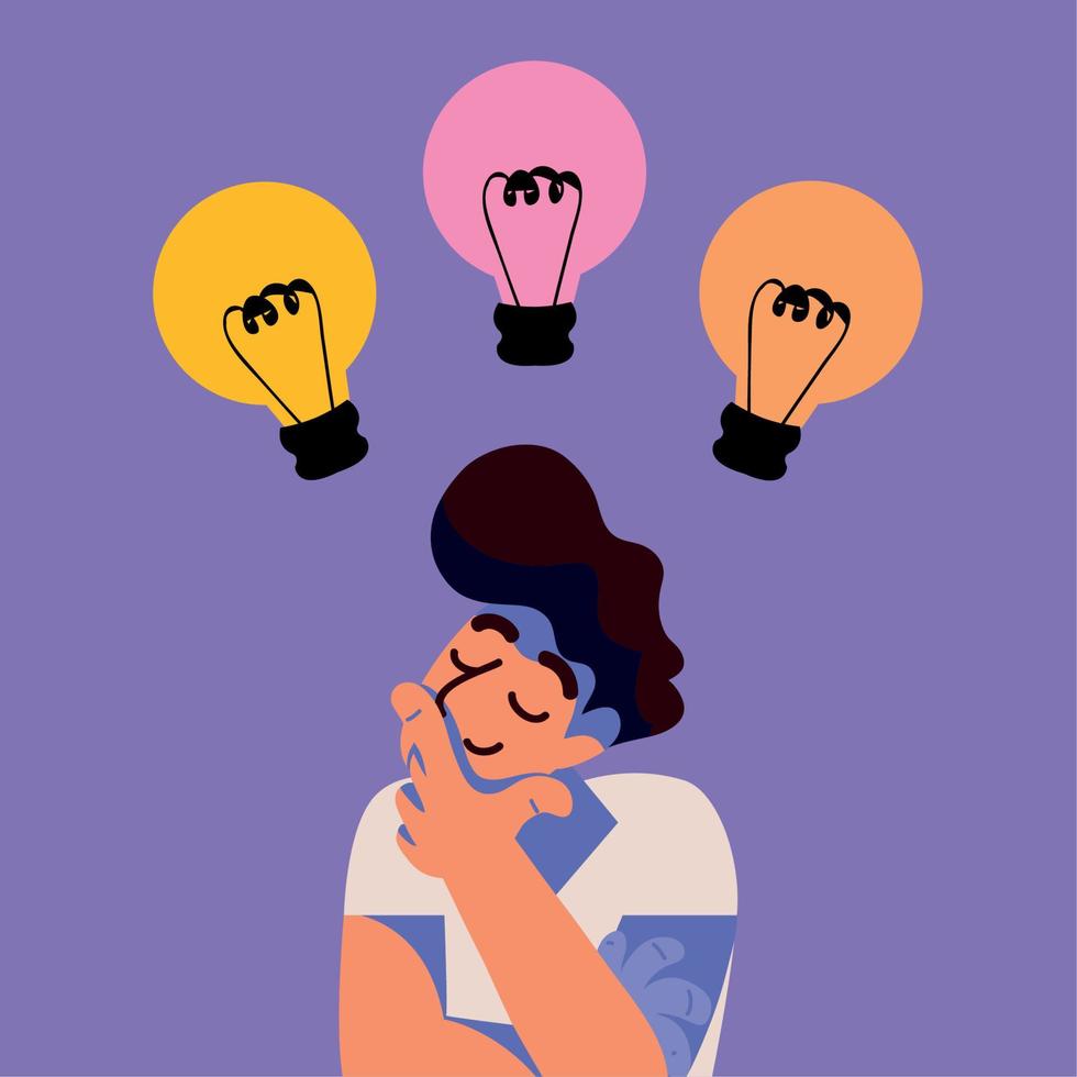 man with new idea vector