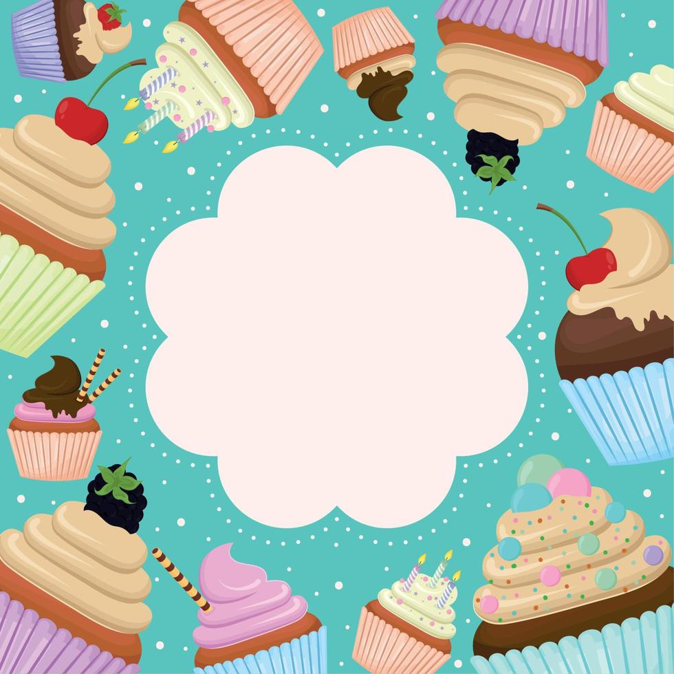 cupcakes banner template vector