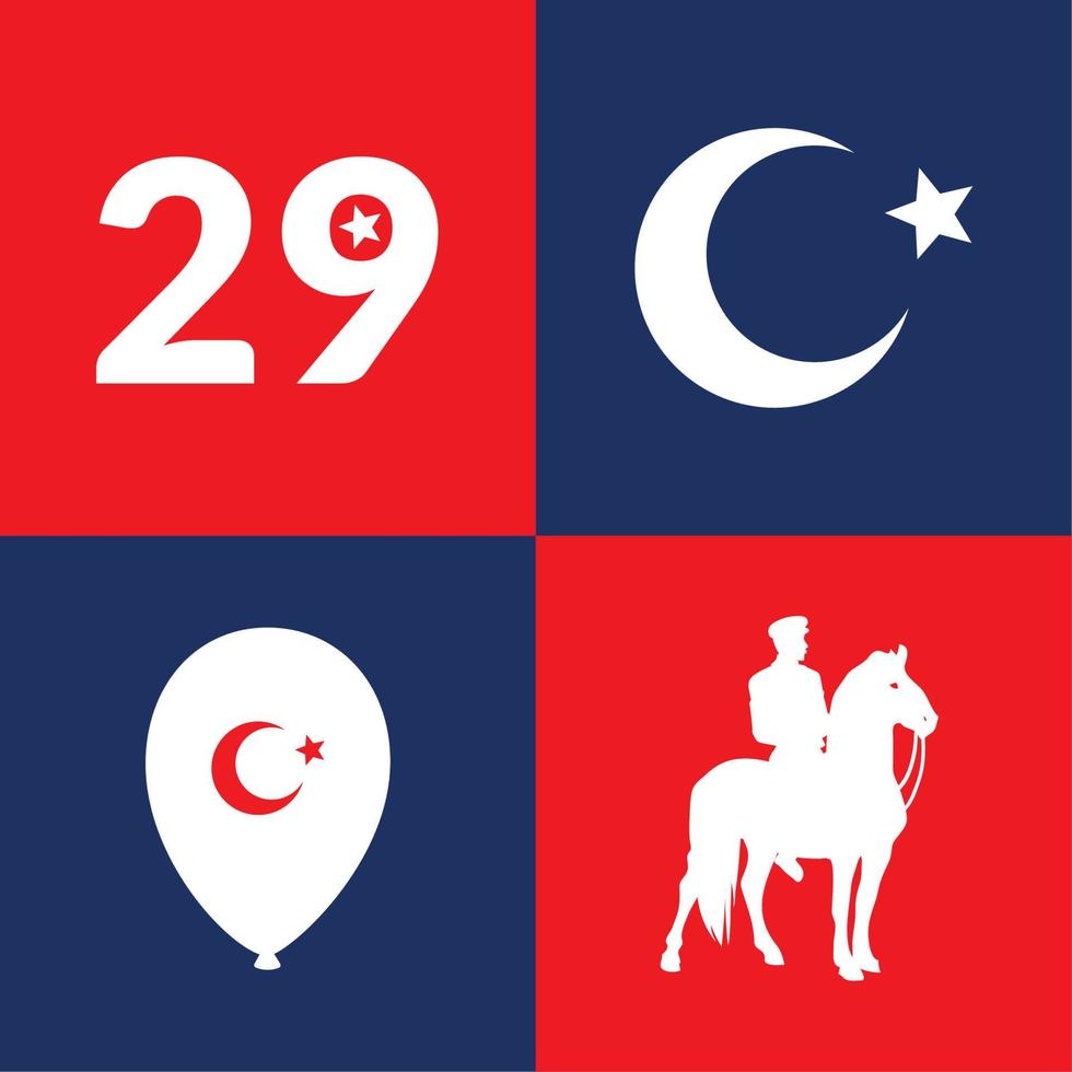 establecer celebración nacional turca vector