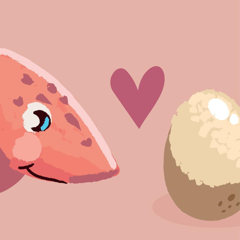 cute dinosaur and egg vector