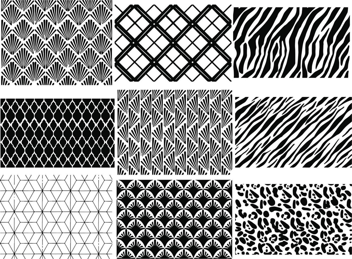 conjunto textil de ornamento de vector geométrico abstracto sin costuras