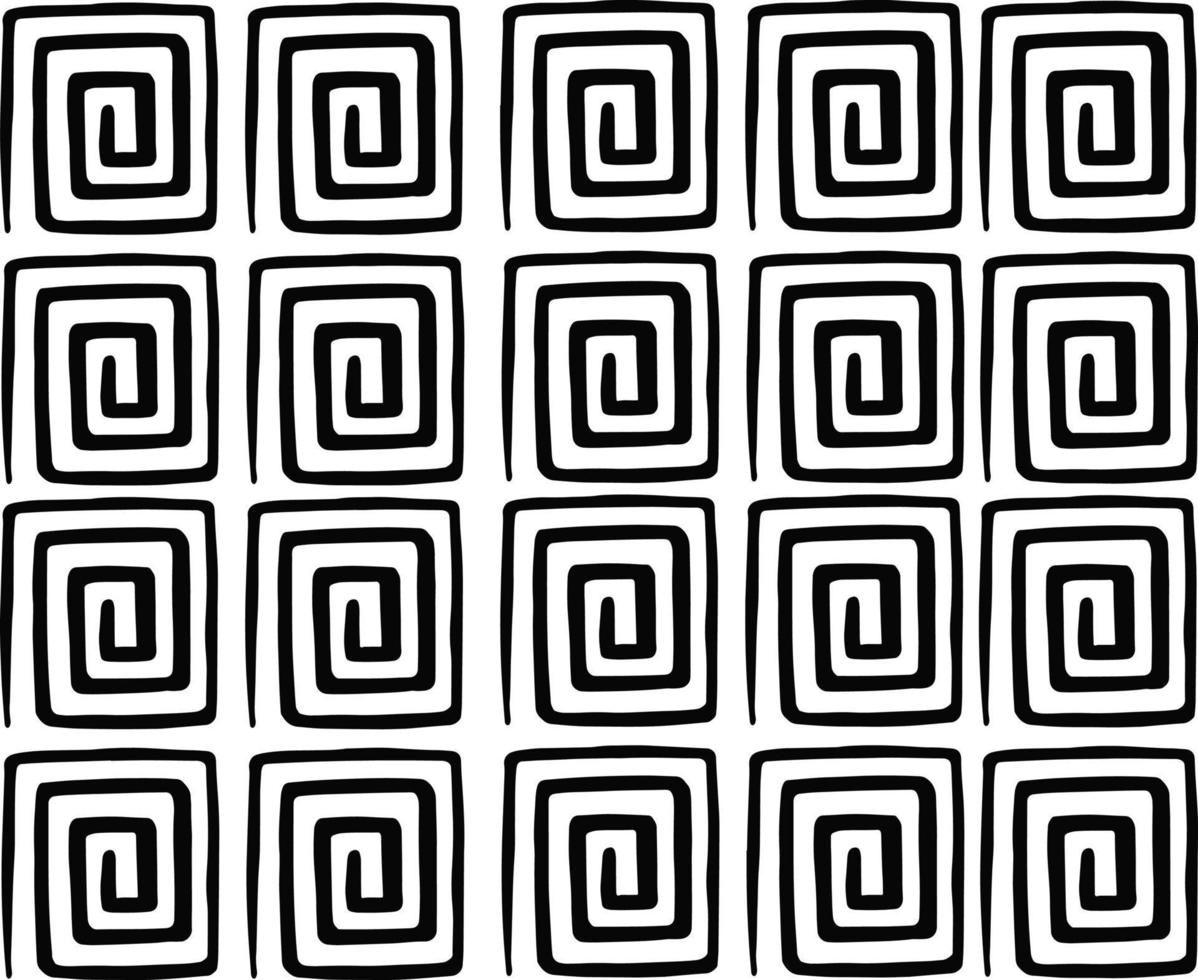 Black and white Classic meander seamless pattern. Greek key Monochrome tileable linear vector background. Vector illustration