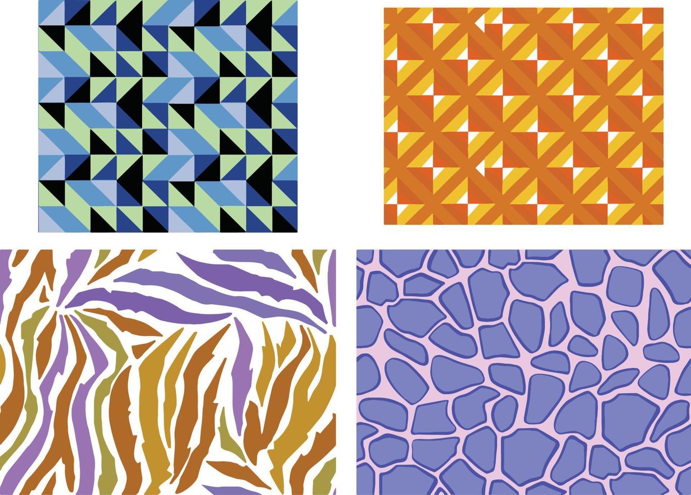 Hand crafted seamless pattern collection. Set of ink textures. vector