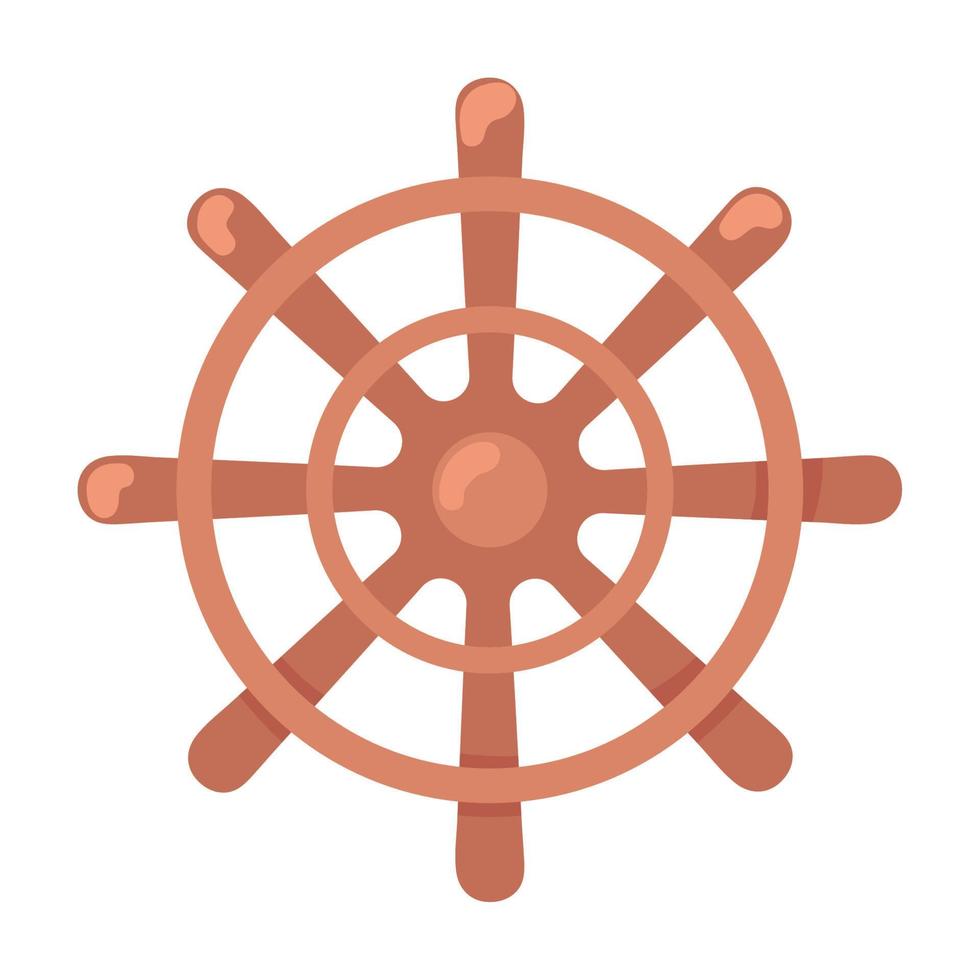 steering boat cartoon icon vector