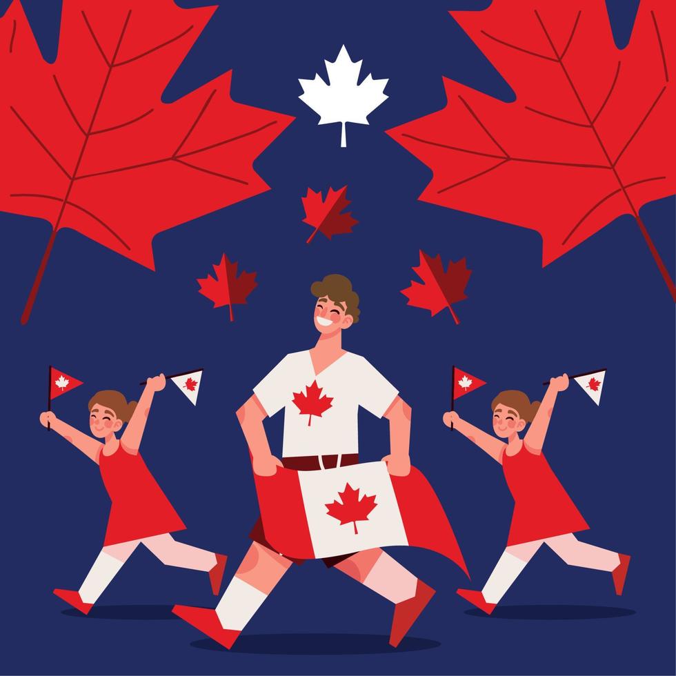people canada day vector