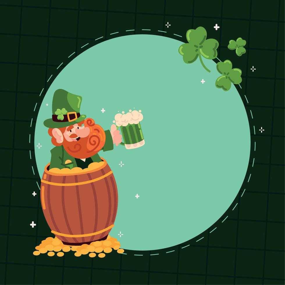 st patricks day round label vector