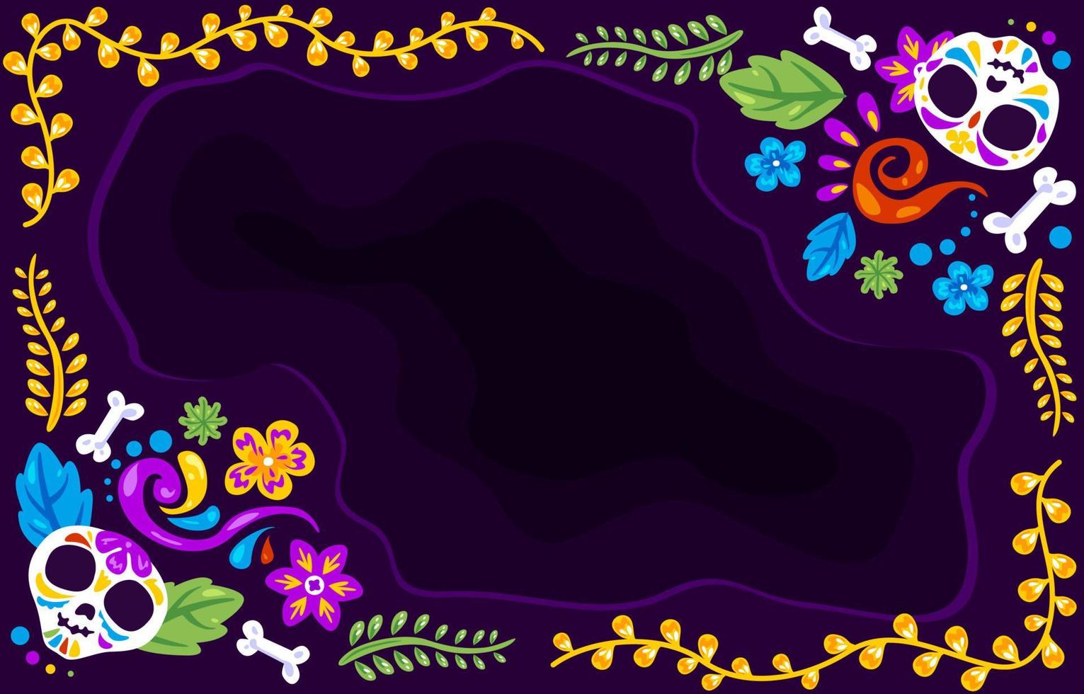 dia de los muertos con fondo de calavera de azucar vector