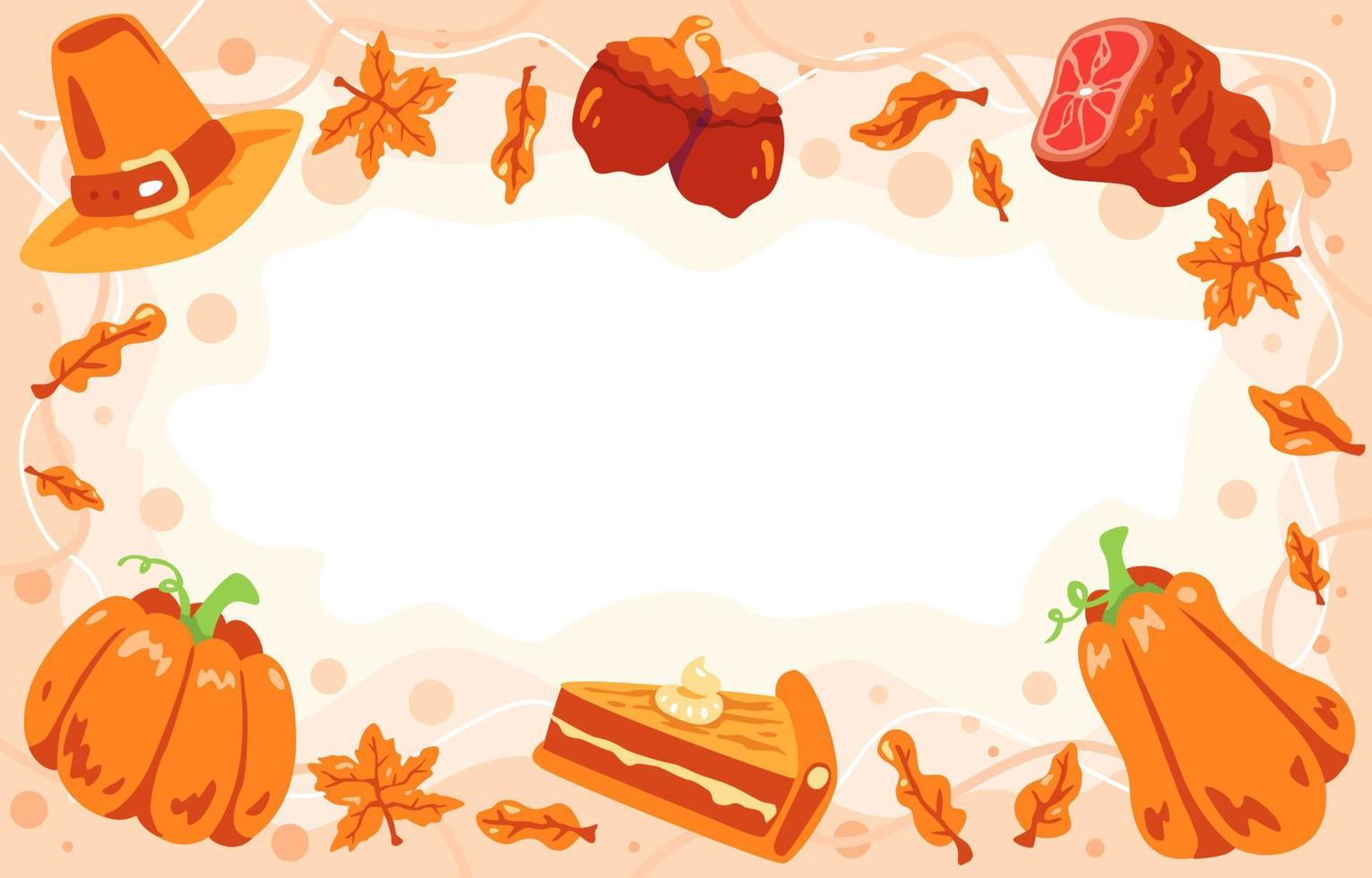 Happy Thanksgiving with Food Background vector