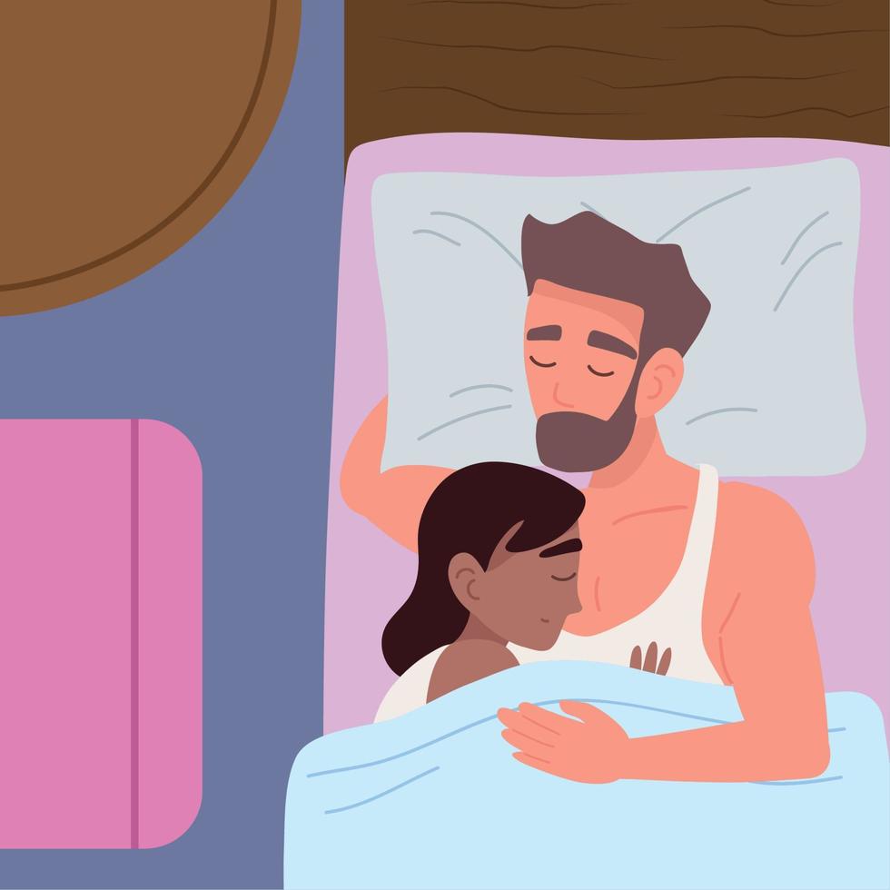 man and woman sleeping vector