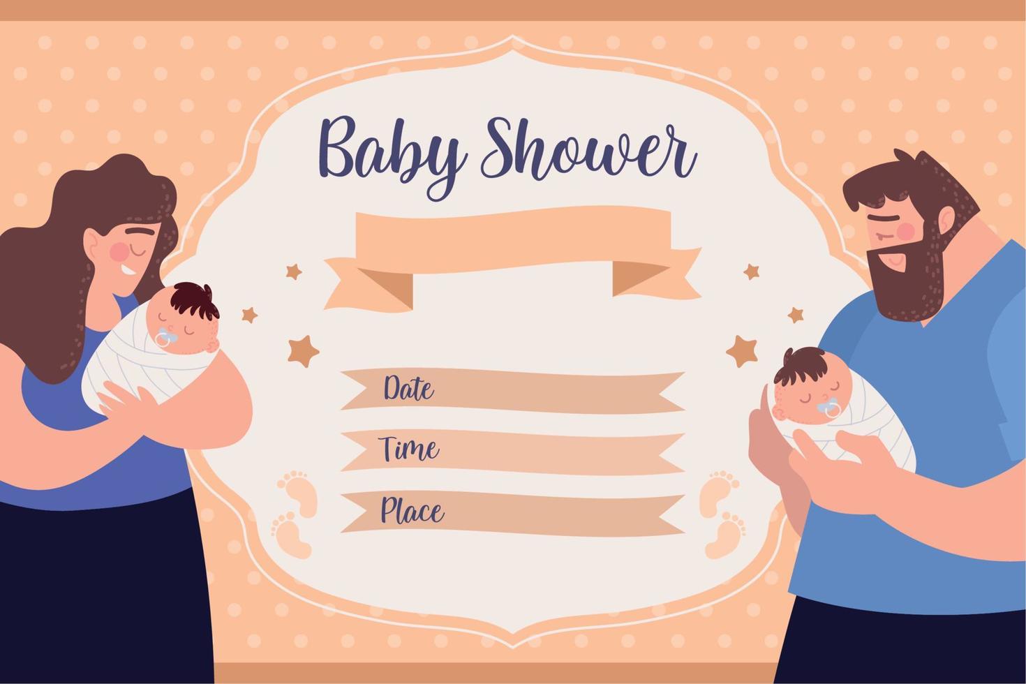 baby shower card vector