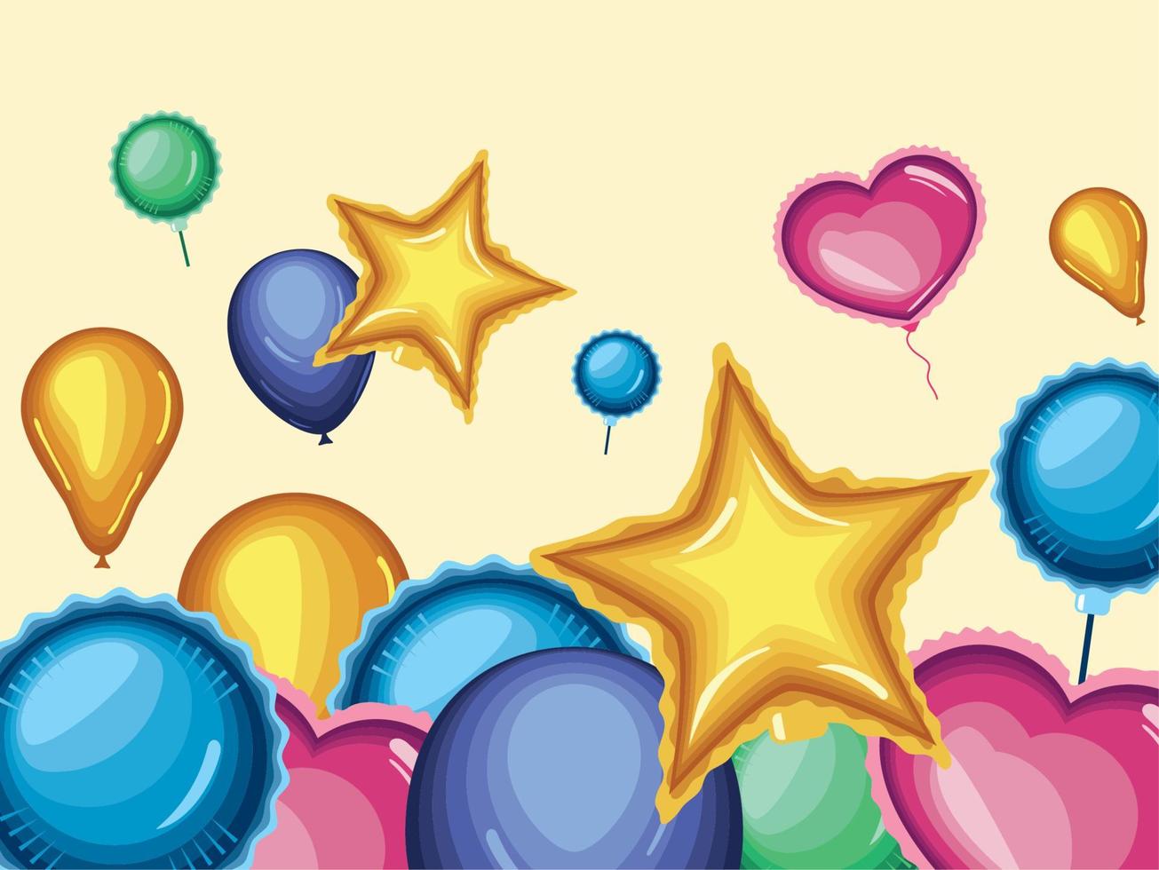 birthday glowing balloons vector