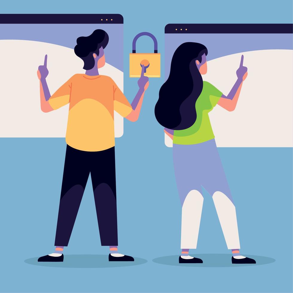 cybersecurity people website vector