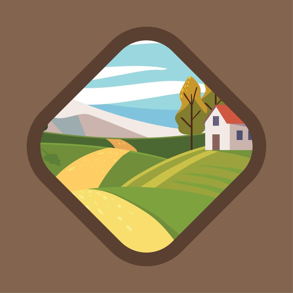 rural label, flat style vector