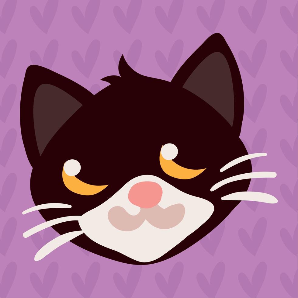 black cat head vector