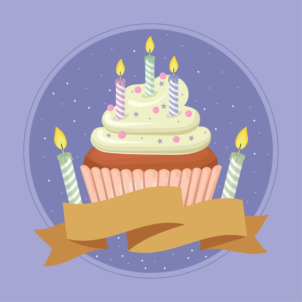 birthday cupcake and candles 11126973 Vector Art at Vecteezy