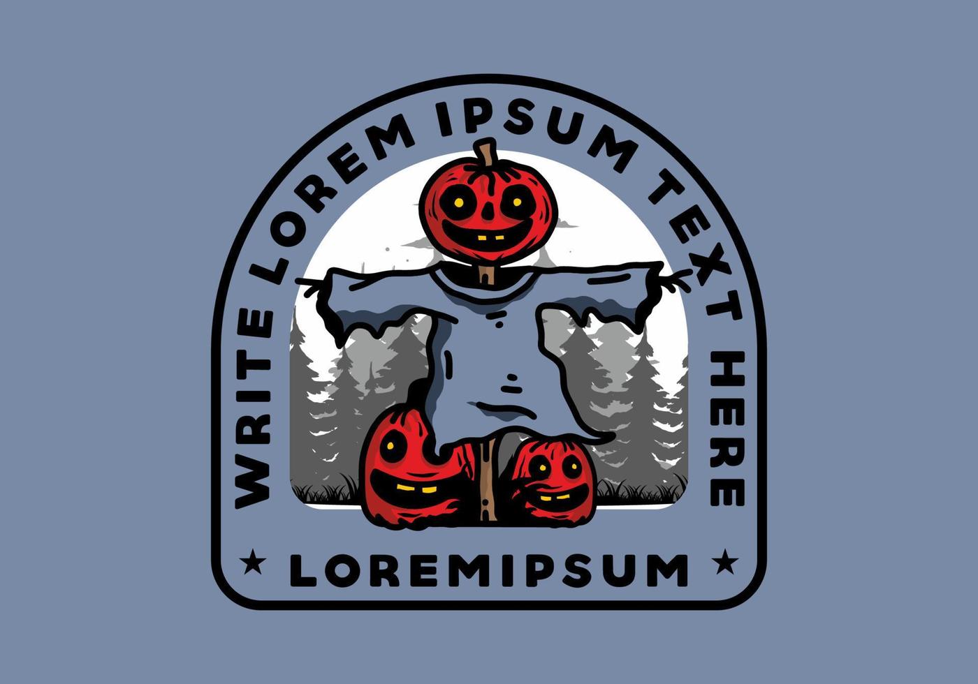 Scary halloween pumpkin illustration design vector