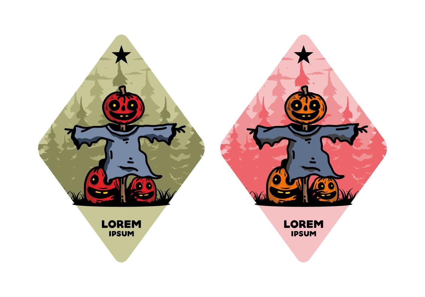 diseño de ilustración de calabaza de halloween de miedo vector
