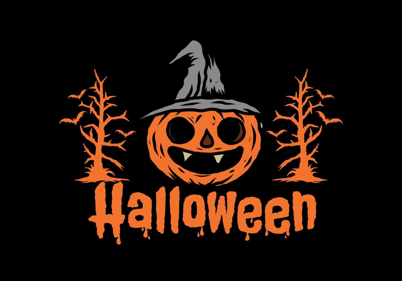 Scary halloween illustration design trick or treat vector