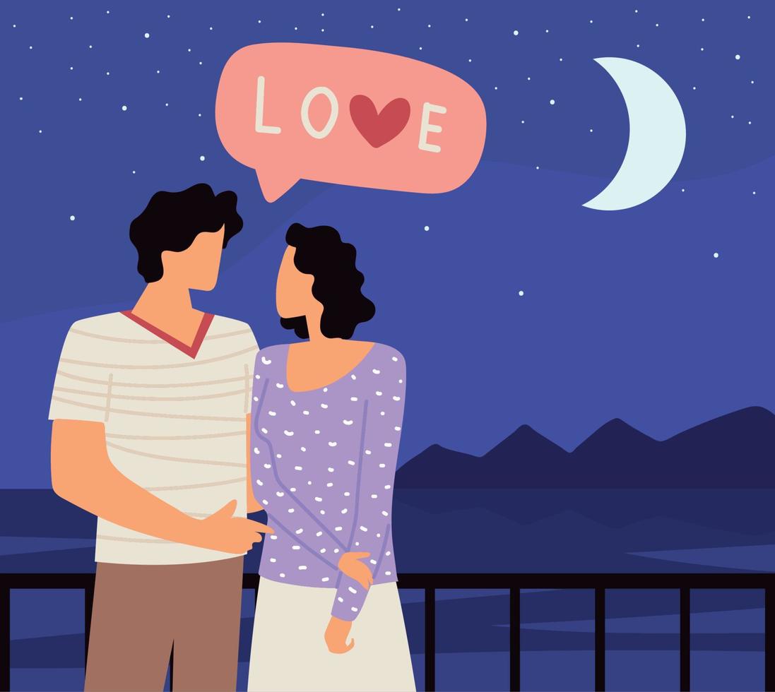 couple romantic date vector